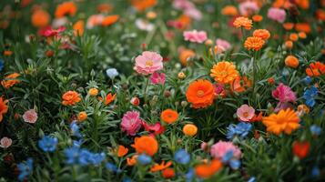 Bunch of Flowers in Grass photo