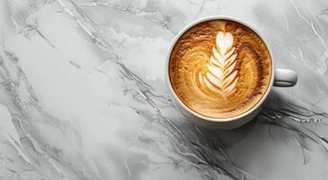 Cappuccino With Leaf Design photo