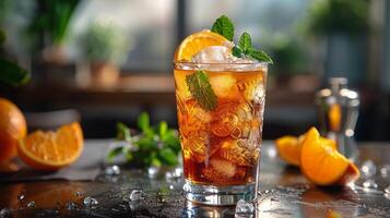 Glass Filled With Ice and Orange Slices photo