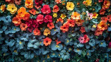 Flowers Hanging on Wall photo