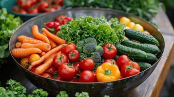 Bowl Filled With Various Types of Vegetables photo