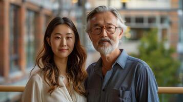A Man and a Woman Standing Next to Each Other photo