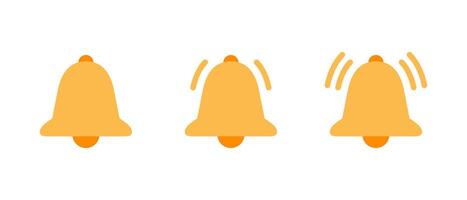 Notification ringing bell icon in flat style vector