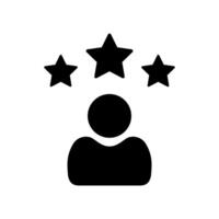 Simple avatar icon with 3 stars vector