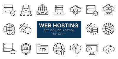 set Data Web Hosting icon isolated on white background . vector