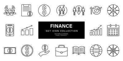 Set of Outline stroke business and Stock icon illustration vector