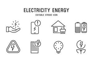 set Energy efficiency concept and electricity icon vector