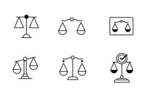 Justice and Law Set Icon Templates for Legal Representations vector