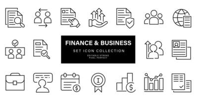 Set of Outline stroke business and Stock icon illustration vector