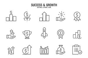 Set of Outline stroke business and Stock icon illustration vector