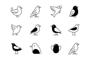 set Animals icon collection design stroke vector