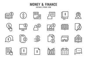 Set of Outline stroke business and Stock icon illustration vector