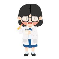 girl student in science gown vector