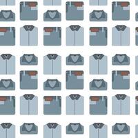 Seamless pattern of blue jeans and shirts on a white background. vector