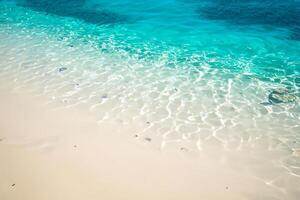 Beautiful Waves and Sands A Mesmerizing Display of Nature's Harmony, Where Crystal Clear Waters Meet Soft Golden Sands, Creating a Serene and Captivating Seascape That Enchants the Soul photo