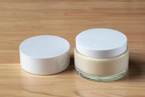 Glamorous Presentation Showcasing Beautiful Cosmetic Product Mockup, A Stunning Display of Elegance photo
