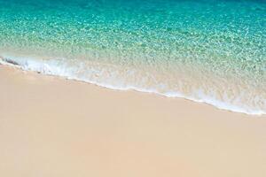 Beautiful Waves and Sands A Mesmerizing Display of Nature's Harmony, Where Crystal Clear Waters Meet Soft Golden Sands, Creating a Serene and Captivating Seascape That Enchants the Soul photo