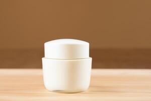 The beautiful mockup showcases good cosmetic packaging for cream containers, emphasizing future cosmetic innovations photo