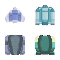 Jetpack icons set cartoon . Equipment for personal air flight vector