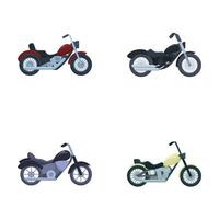 conjunto de dibujos animados motos en blanco antecedentes vector