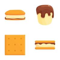 Assorted desserts and snacks illustrations vector
