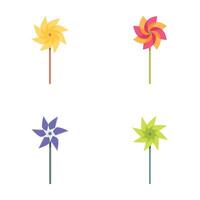 Colorful pinwheel set isolated on white background vector