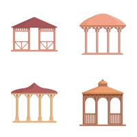 Set of gazebo designs vector