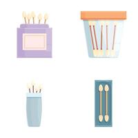 Assorted matchbox and matches set vector