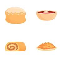 Assorted bread and pastries collection vector