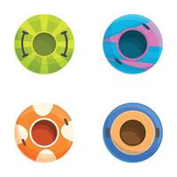 Set of colorful inflatable swim rings vector