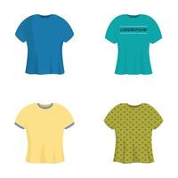 Set of colorful tshirt icons vector