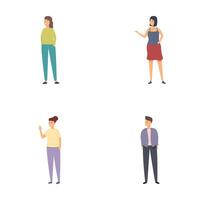 Diverse group of cartoon characters standing vector