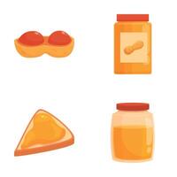 Assorted peanut and honey products illustration set vector