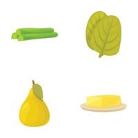 Fresh produce and dairy illustrations set vector
