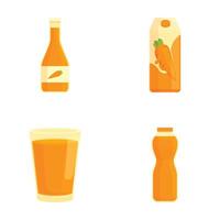 Set of carrot juice graphics vector