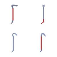 Set of crowbars in flat design vector