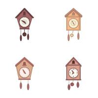 conjunto de antiguo cuco relojes aislado en blanco vector