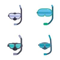 Set of diving masks with snorkels illustration vector