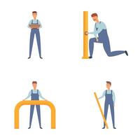 Set of carpenter character illustrations vector