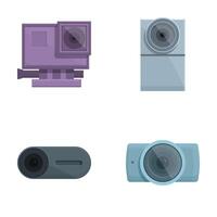 Set of modern security cameras vector