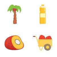 Tropical fruits and drink set vector