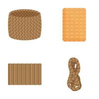 Set of woven and textured brown patterns vector