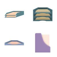 set portraying various bookshelf designs suitable for digital libraries vector