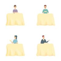 Set of people working at desks vector