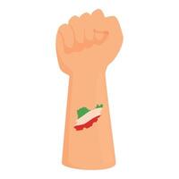 Clenched fist with italian map tattoo illustration vector