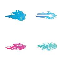Collection of colorful abstract speed effects vector