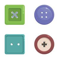Assortment of colorful flat design buttons vector