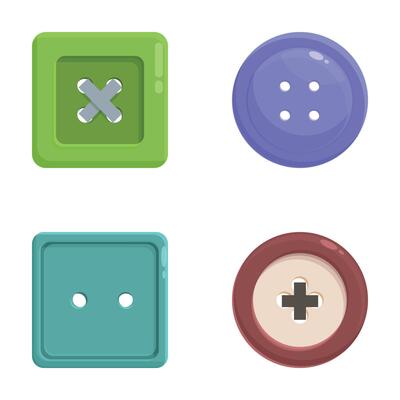 Assortment of colorful flat design buttons