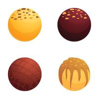 Assorted gourmet chocolate truffles set vector