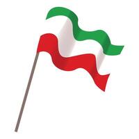 Graphical representation of the italian flag, depicted in a dynamic, waving position vector